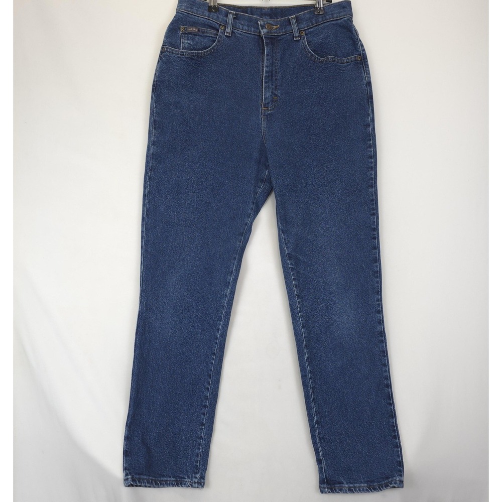 Riders Jeans Womens 10 M Blue Denim High Rise Straight Leg Stretch Classic Pants